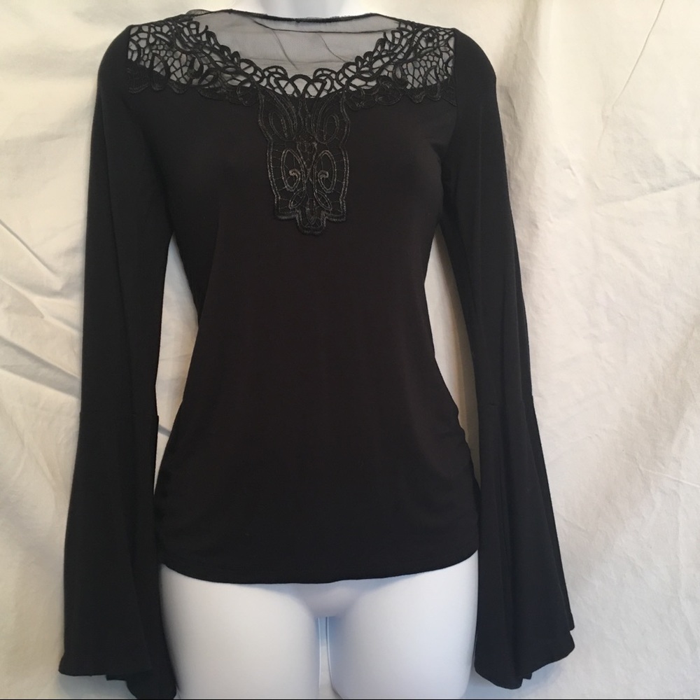 Venus Embroidered Bell Sleeve Top